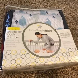 Mesh crib liner, whale pattern, used like new